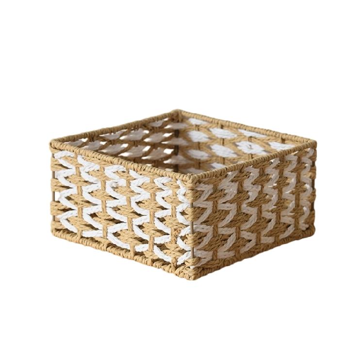Woven Storage Bin Large Capacity Organiser Basket For Toy Cosmetics Jewelry Book Small Items Living Room Bedroom Dresser