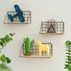 1pcs Creative Wall Mounted Shelves Bedroom Iron Wall Hanging Storage Shelves Storage Baskets Hanging Shelves Living Room Bedroom Home Furnishings