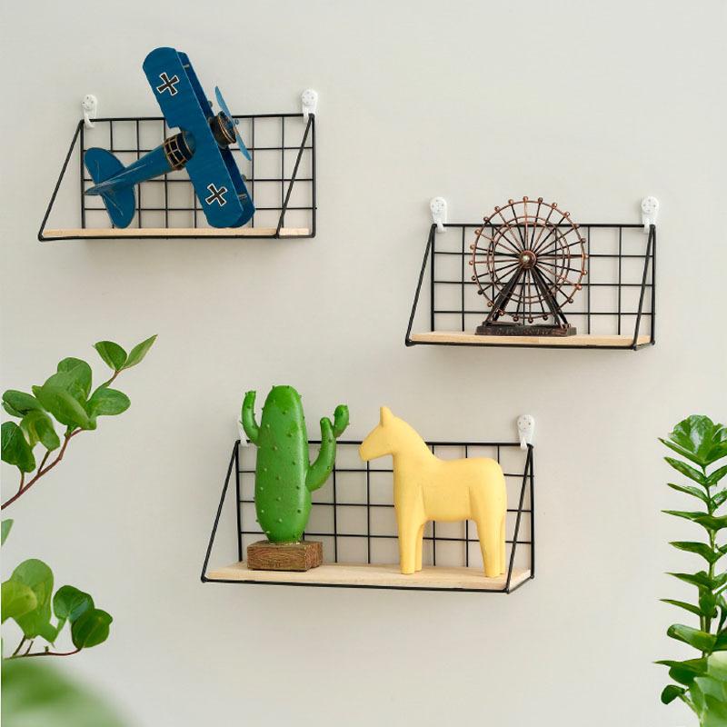 1pcs Creative Wall Mounted Shelves Bedroom Iron Wall Hanging Storage Shelves Storage Baskets Hanging Shelves Living Room Bedroom Home Furnishings
