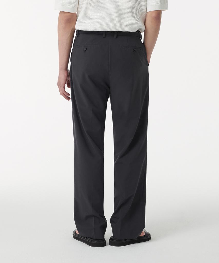 MUSINSA STANDARD [Cooltandard] Wide Hidden Banding Slacks [Gunmetal]