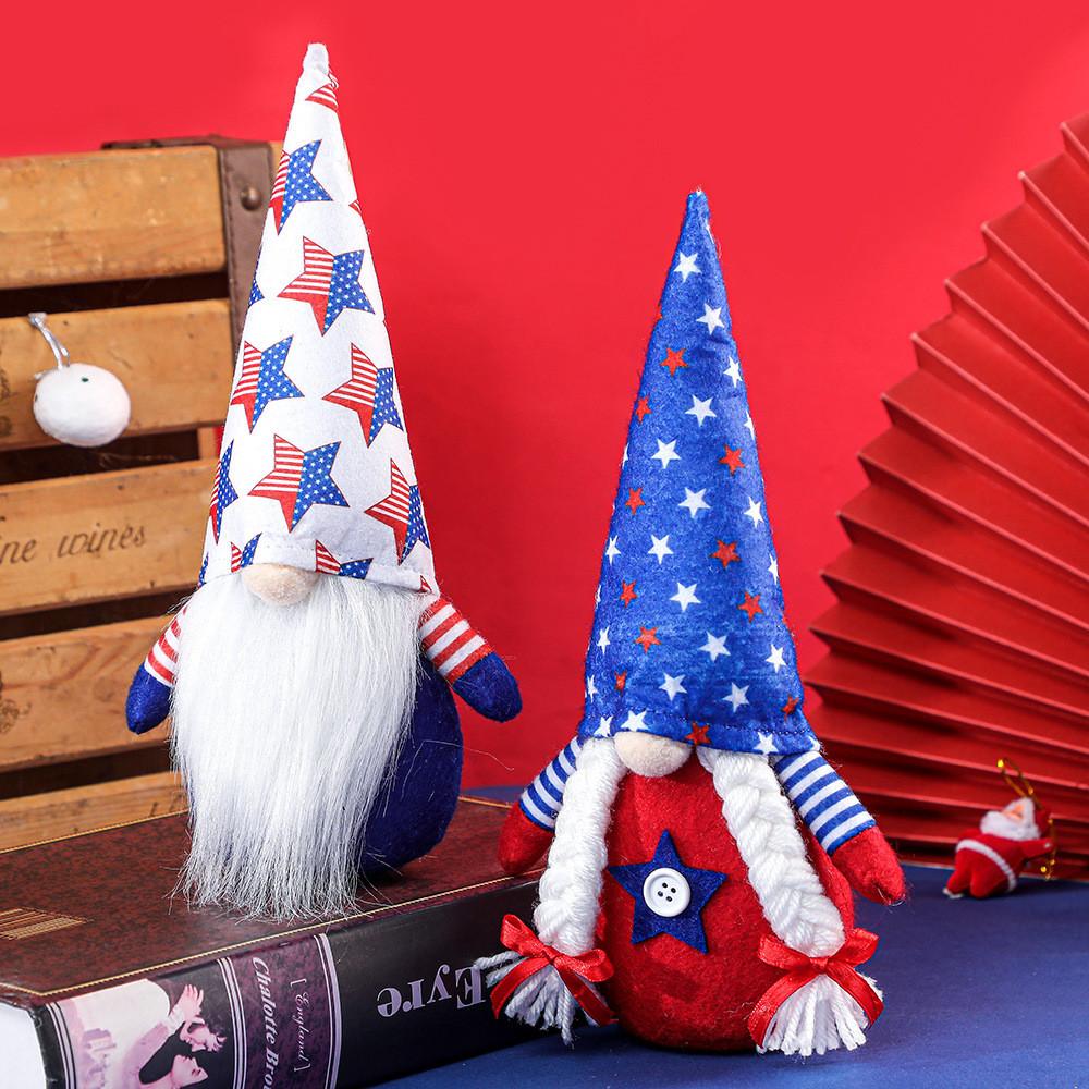 Adorable Day Independence Gnome Doll With Star Hat For Home And Holiday Decor