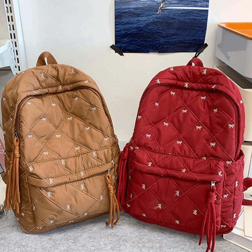 Bownot Geborduurde Strik Rugzak Borduurwerk Studenten Schooltas Middelbare Scholieren