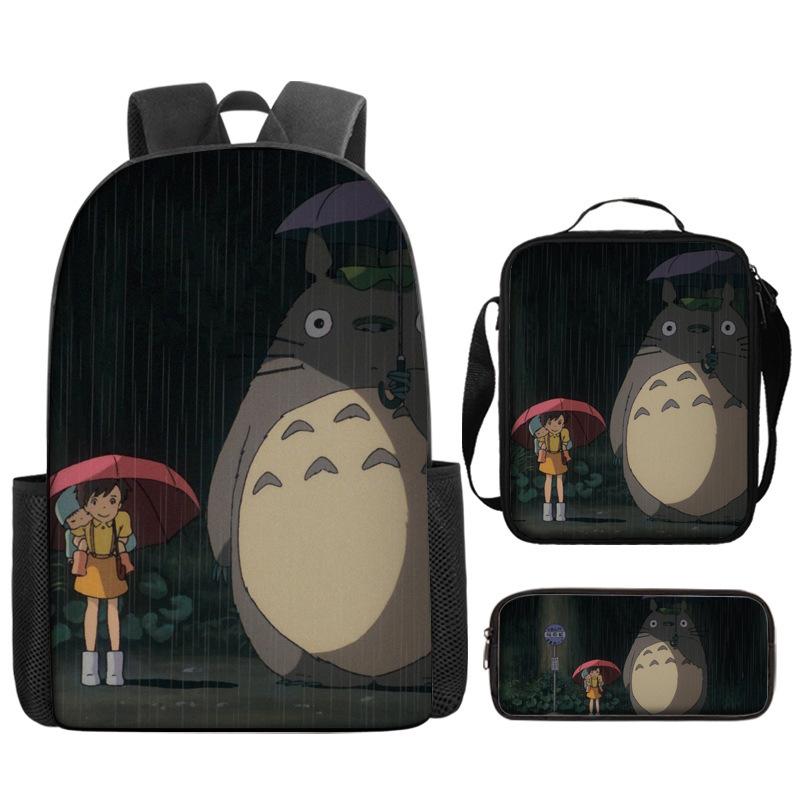 

Hayao Miyazaki Chinchilla Schoolbag Cartoon Animation Backpack Children S Backpack Satchel Pencil Case Digital Printing Computer Bag 17inch backpack