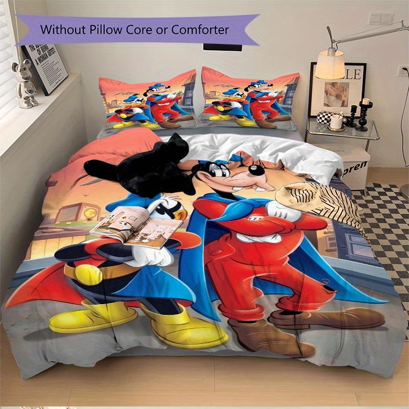 3pcs Goofy & Donald Duck Superhero Cape Quilt Set Soft and Comfortable Bedroom, Guest Room and Dorm Decor Bedding Set S052