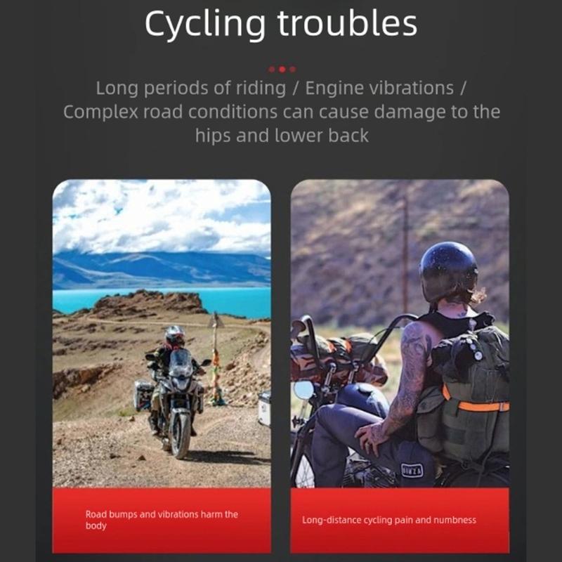 Motorcycle Gel Seat Pad with 3D Ventilation Channels Heat Insulation & Shock Absorption Bike Seat Cover for Riders