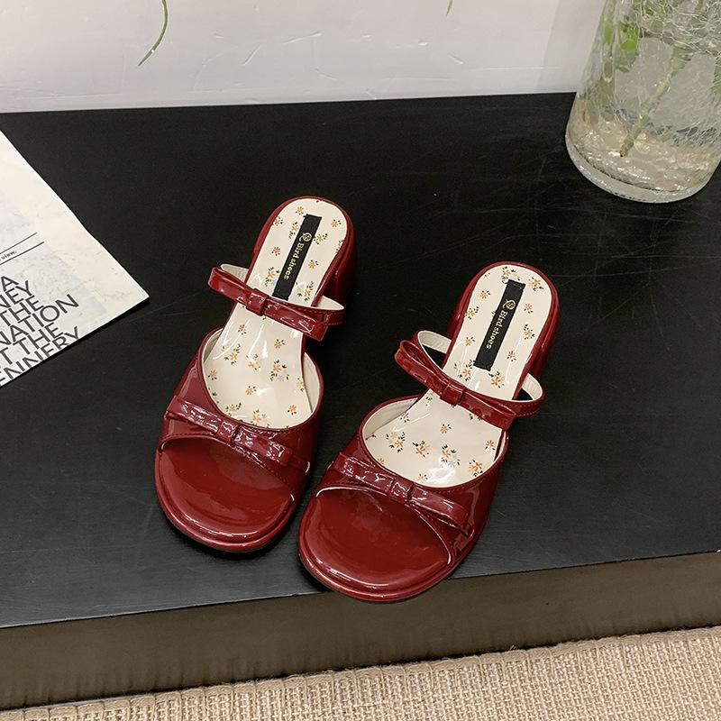 Wedge Heel Sandals Women's 2025 New Summer Wear with Cool Slippers with Skirts, Beautiful French High-heeled Slippers