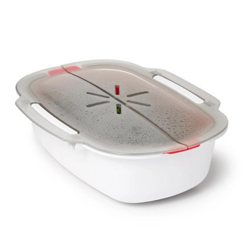 Reusable Microwave Cooking Container with Lid Food Grade PP Microwave Steamer for Vegetables Fish Meat Kitchen Steaming Basket