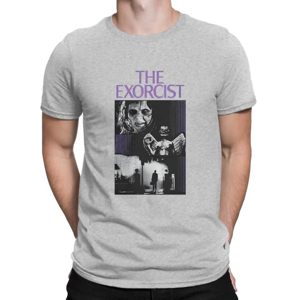 Afraid Man's TShirt T-The Exorcist Crewneck Tops Fabric T Shirt Funny Top Quality Birthday Gifts