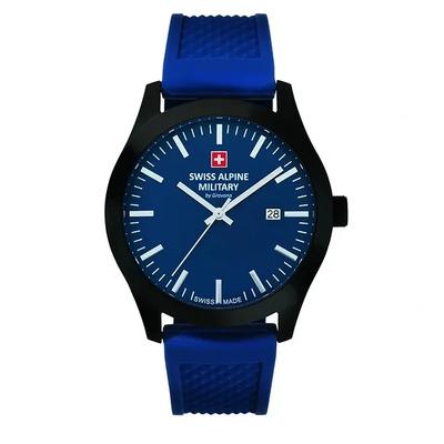 Kampf Basic Gummiarmband Blaues Zifferblatt Quarz 7055.1875 100M Herrenuhr