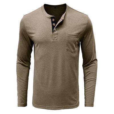 Men's Autumn Long Sleeve T-shirt Solid Color Casual Simple Sports Top