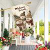 1pc Double-Sided Polyester Garden Flag, "Welcome Friends" Snowman Design, Outdoor Yard Decor, Lawn Flag for Festive Home Decor