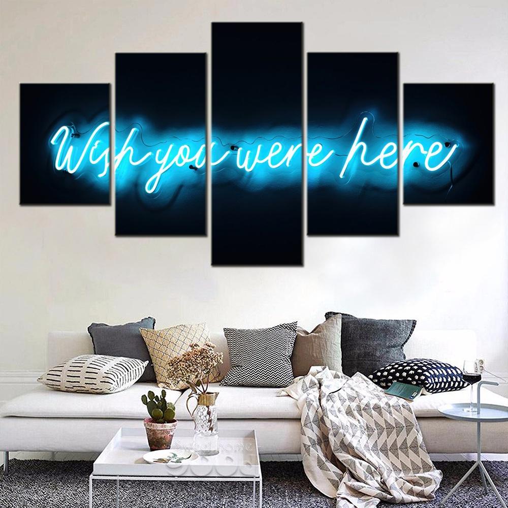 The underwater shark 5 piece Wall Artwork Wallpapers modern Modular Poster art Canvas painting for Living Room Home Decor