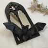 Gothic Cathedral Window Mirror Vintage Baroque Wooden Black Bat Mirror