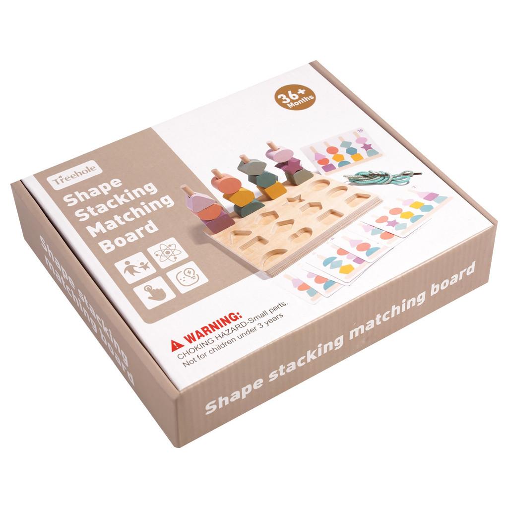 Shape Geometric Wooden Matching Color Recognition Threading Block Building