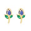 Romantic Tulip Flower Stud Earrings For Women Copper Glass Spring Jewelry