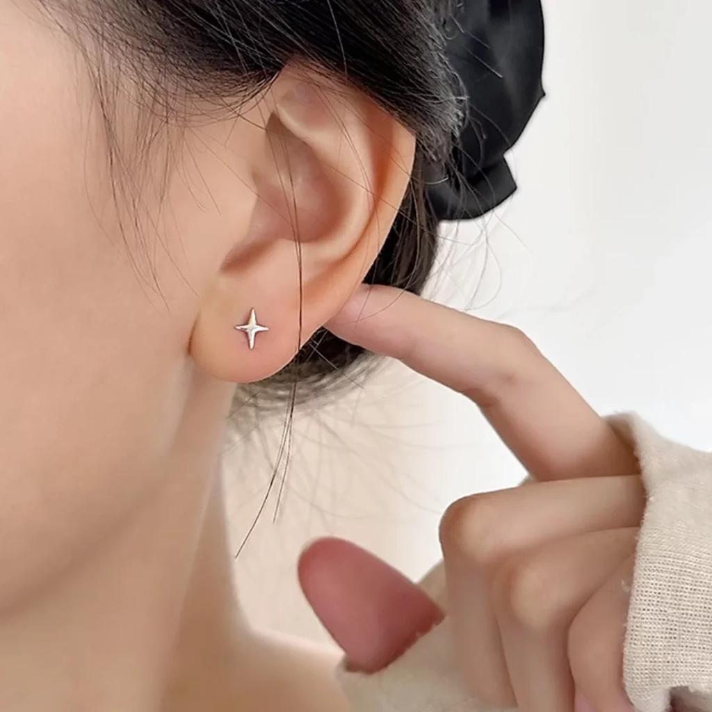 Korean Version of Four-star Bone Earrings with Simple and Cool Style Earrings and Clasps, Ins Earrings