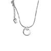 Su Chuang S925 Sterling Silver Circle Round Snake Bone Necklace for Women - High-End, Simple, Versatile Clavicle Chain Design.