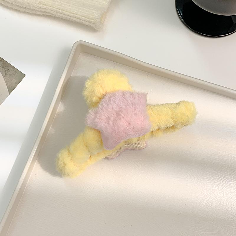 

Plush Hair Clips Women Sweet Star High Ponytail Claw Clip The Back Of The Head Hairpin Fashion Girls Hair Accessories