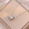 Korean Fashion Sweet Lucky Crystal Pendant Necklace Lovely and Sexy Women's Wedding Jewelry Stainless Steel Neckchain