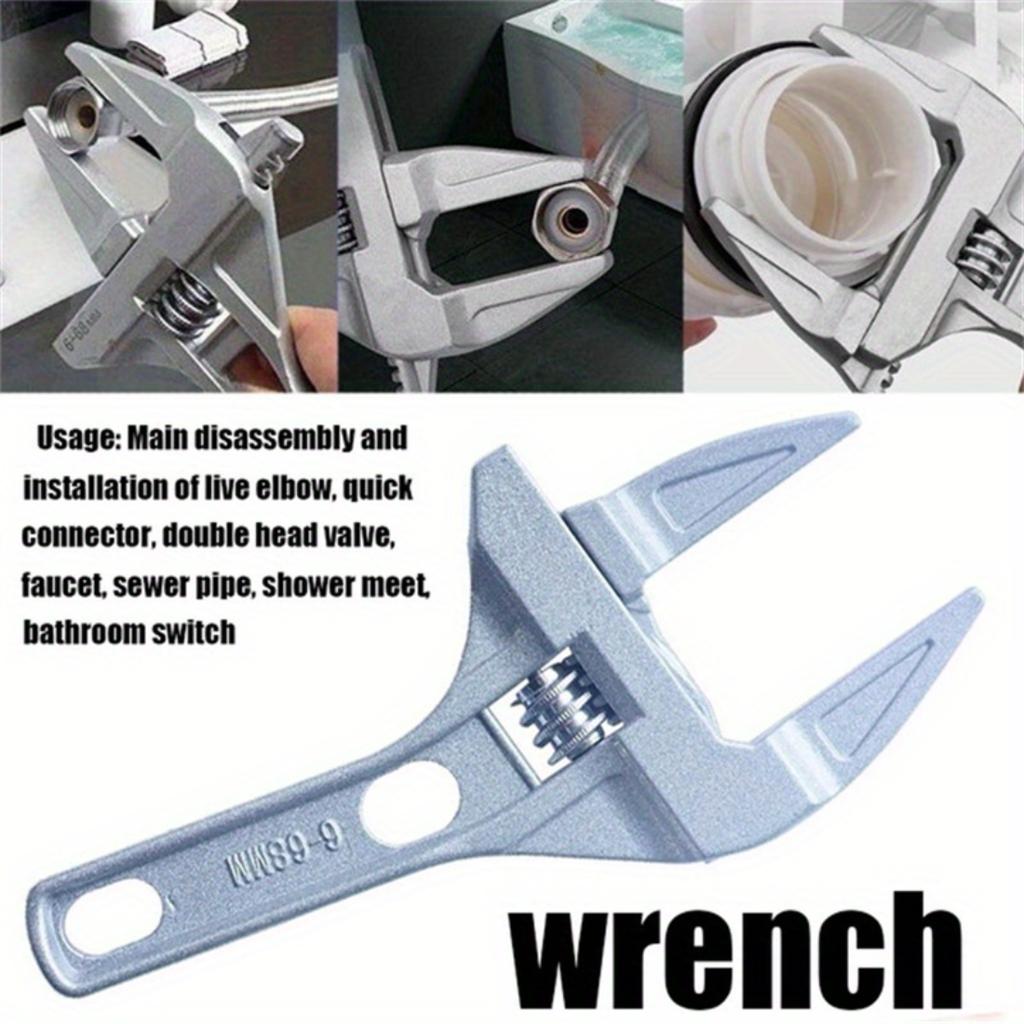 Mini Adjustable Multi Wrench, Sink Pipe Nut Remover Tool, Large Opening Strong Clamp Spanner For Bathroom Kitchen Faucet Repair