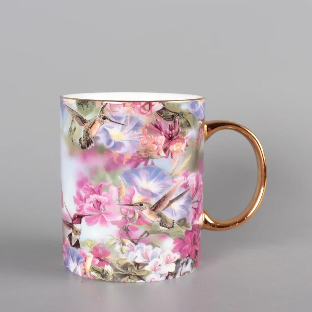 Taza de café de porcelana china, juego de regalo de gran capacidad, taza de café, platillo, tazas de cerámica, taza de agua, tazas altas