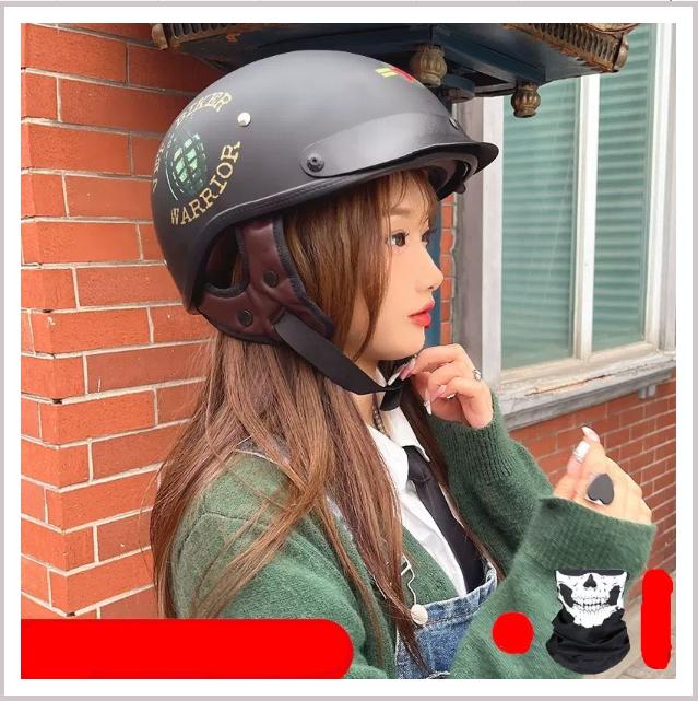 3C Certified Half Helmet Vintage Motorcycle Helmet Harley Motorcycle Helmet Electric Vehicle Bucket Helmet
