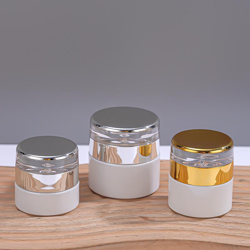 Frosted Glass Skincare Bottle with Screw Cap for Creams