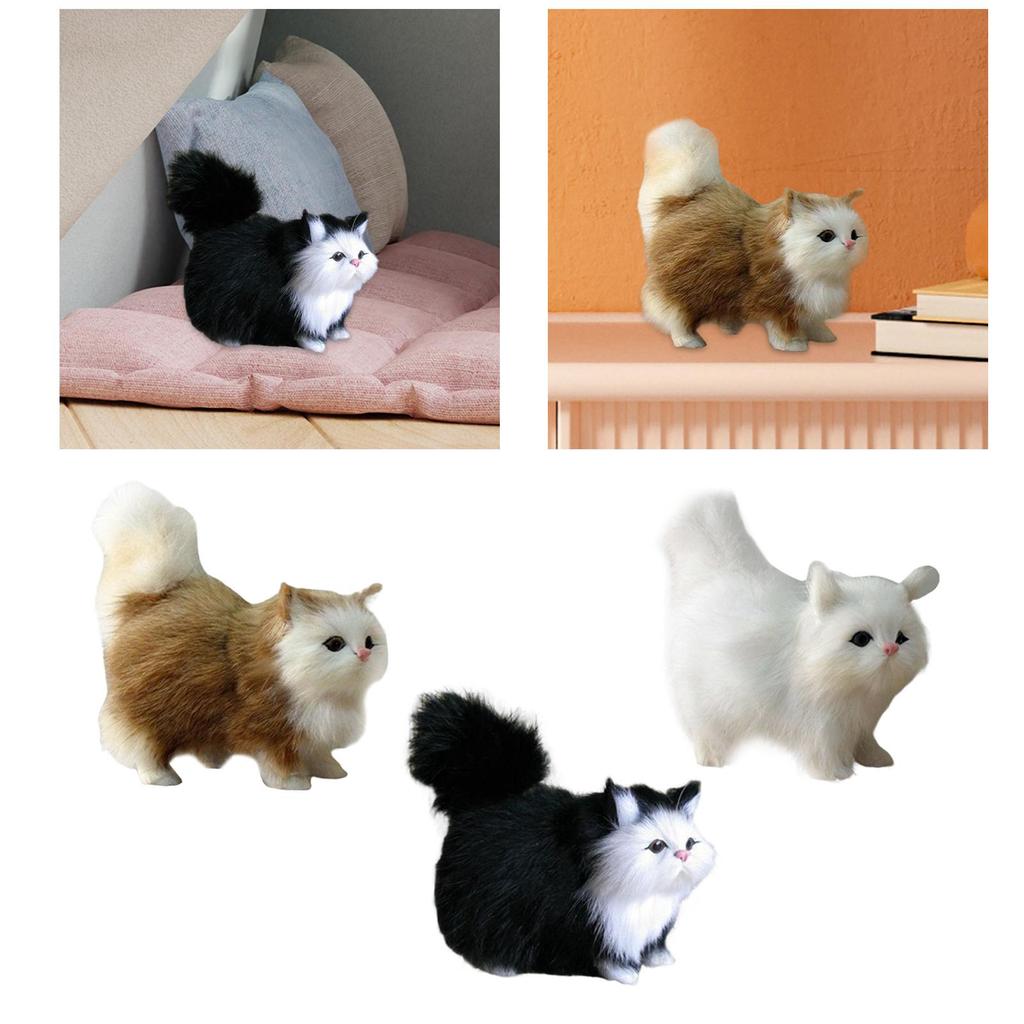 Plush Cat Dolls Desktop Ornaments Party Favor Birthday Gift Educational Toy Model Crafts Soft