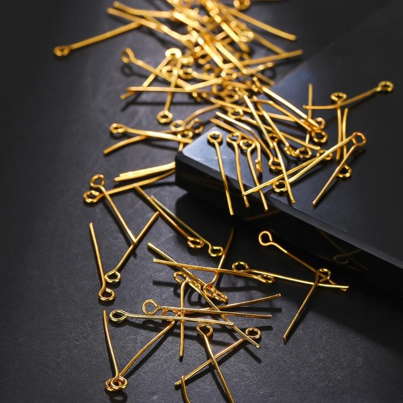 200pcs 9 Shaped Crafting Eye Head Pins For Jewelry Making High Strength Metal Components For Necklace Earrings