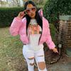Solid Color Long Sleeve Short Zip Coat Solid Long Sleeve Short Zip-up Outerwear