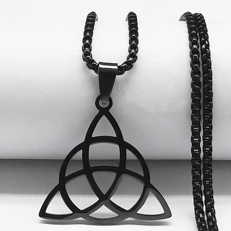 Witchcraft Stainless Steel Witch's Irish Knot Chain Necklace Men/Women Geometry Necklaces Jewelry nudo De Bruja N732S02