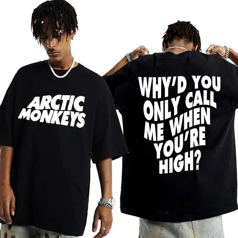 Vintage Favourite Worst Nightmare T Shirt Arctic Monkeys 505 Lyrics Print Tee Shirt for Men Women Hip Hop Punk Oversized T-shirt