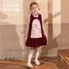 Little Naive Girls' Chinese-Style Embroidered Sequin Velvet Sleeveless Dress