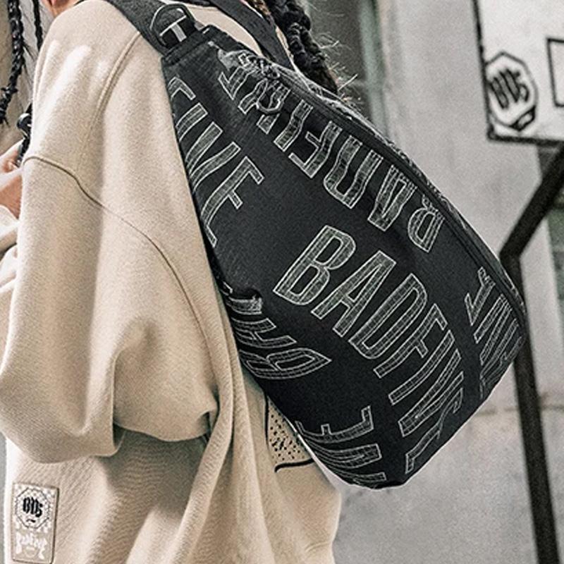 New LiNing Polyester One Shoulder Crossbody Sling Bags Regular Unisex Black Jacquard ABDT283-3