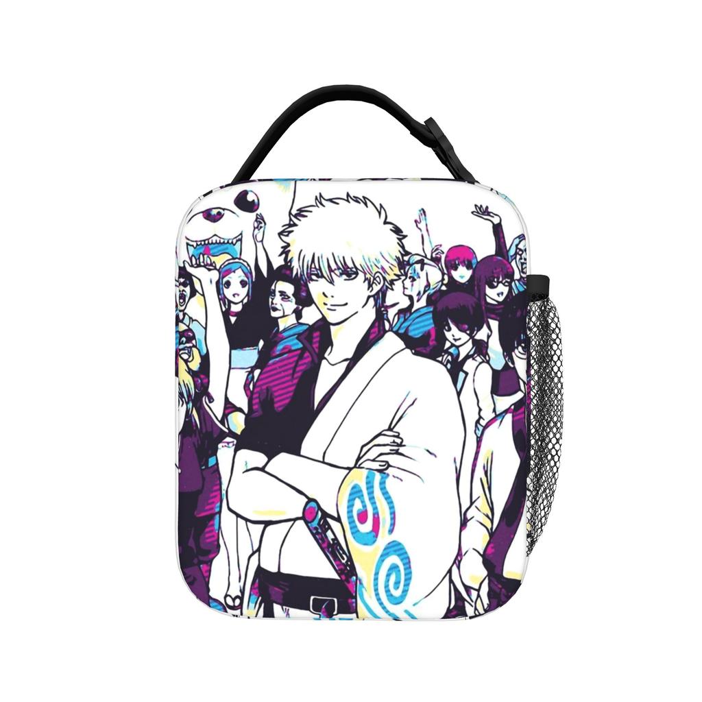 Gintoki's Chaos Yorozuya Insulated Lunch Bag Cooler Bag Reusable,Meal Container Gintama Leakproof Lunch Box Tote Food Bag