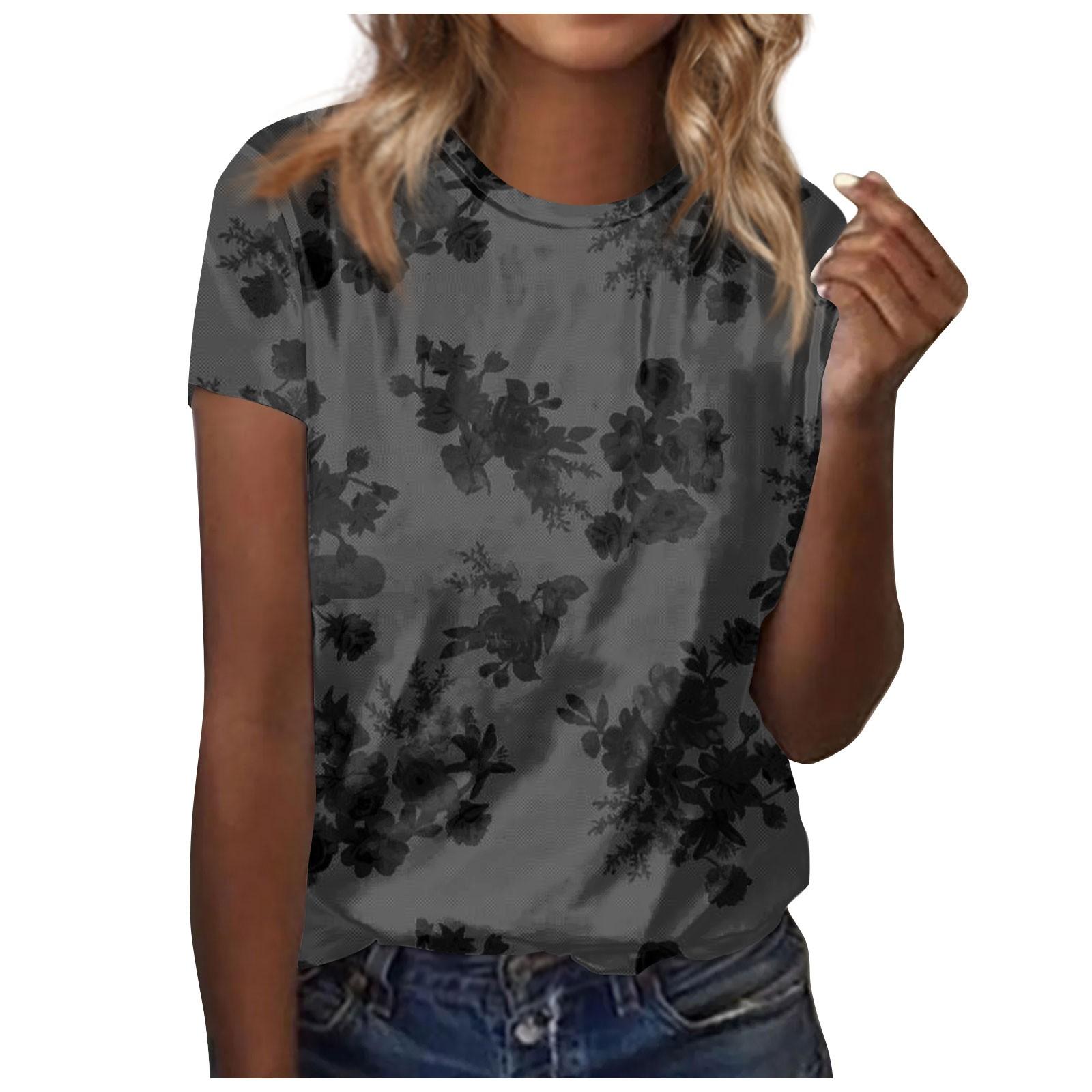 

Женская повседневная футболка с короткими рукавами и принтом L чёрный