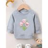 Kids Sweatshirt,A Soft And Comfortable Lightweight Round-Neck Sweatshirt with a Pink Floral Print Design for Spring And Autumn,Sports Sweatshirt