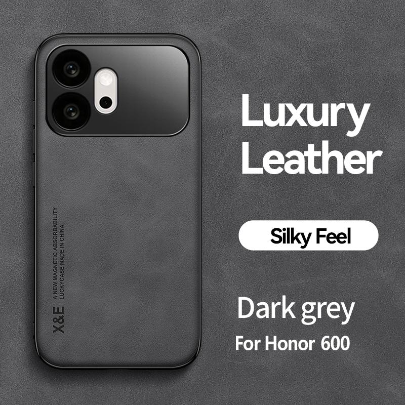 For Honor 600 500 400 600Pro 600Lite 400Pro 400Lite 500Pro Light Luxury Sheepskin Magnetic Phone Case Honor 600 Pro темно серый