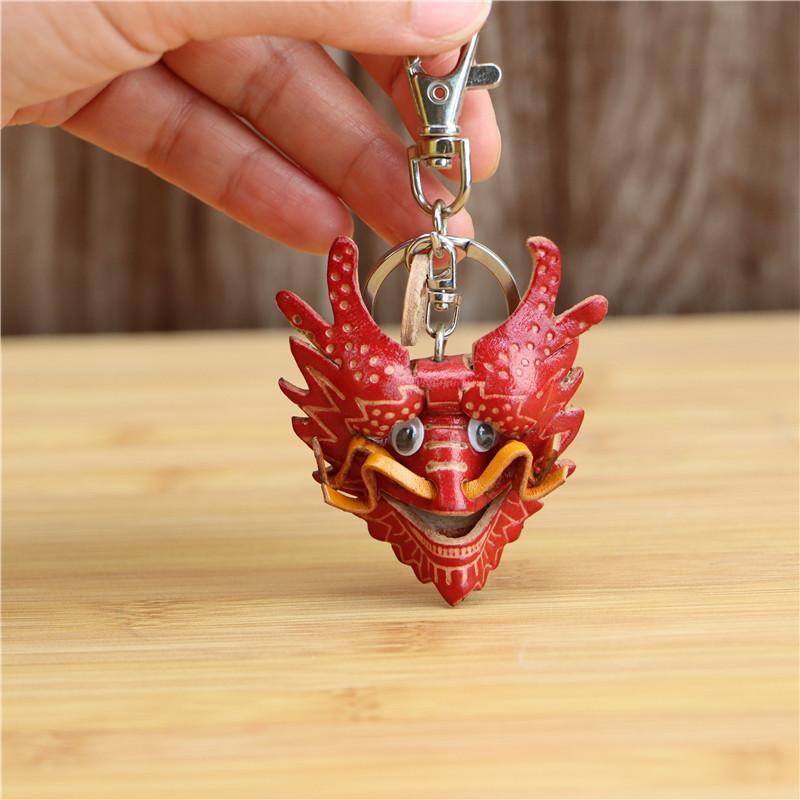 First Layer Cowhide Creative Faucet Keychain Bag Pendant Zodiac Cowhide Cute Mobile Phone Pendant Gift