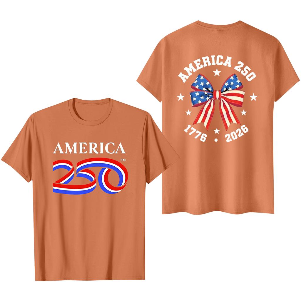 Men's Casual Short Sleeve T-Shirt Crew Neck Letter Print 250th Anniversary Commemorative Graphic Tee 1776 to 2026 Cotton Blend