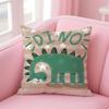 Cute Cartoon Dinosaur Cushion Cover Pillow Case Soft Friendly Fabric & Concealed Zipper