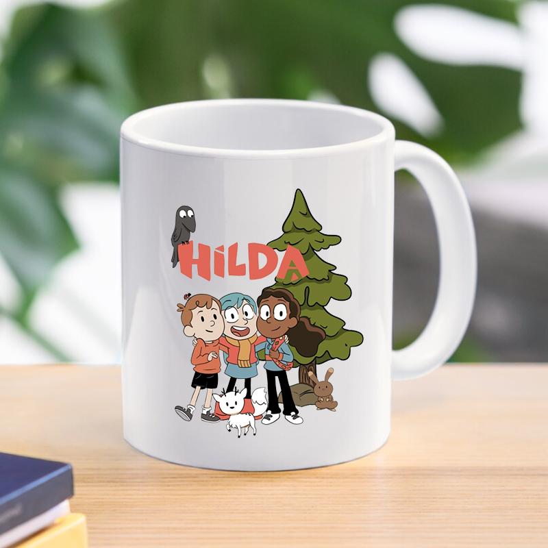 Hilda And Twig Hrnky na kávu Kreslený keramický hrníček na čaj Hrnek na mléko na míru Venkovní práce Camping Hrnky Narozeniny Vánoční dárek