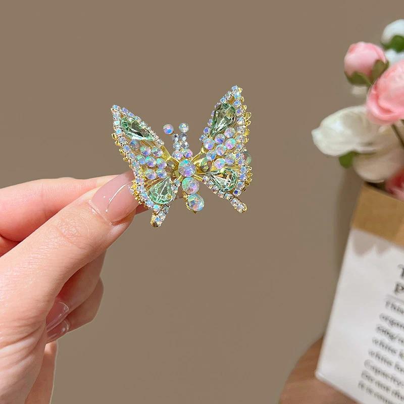 New Korean Rhinestone Butterfly Hair Clip Women Three-dimensional Exquisite Side Bangs Clip Hairpin Children Hair Accessories