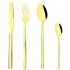 Gold Stainless Steel Dinnerware Set Knife Dessert Fork Tea Spoon Dinner Tableware Mirror Cutlery Set Kitchen Flatware Silverware