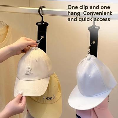 Hutständer aus Edelstahl mit 8 Clips – für 16 Baseballkappen – Nicht motorisierter Hutaufbewahrungs-Organizer für Zuhause und den Kleiderschrank