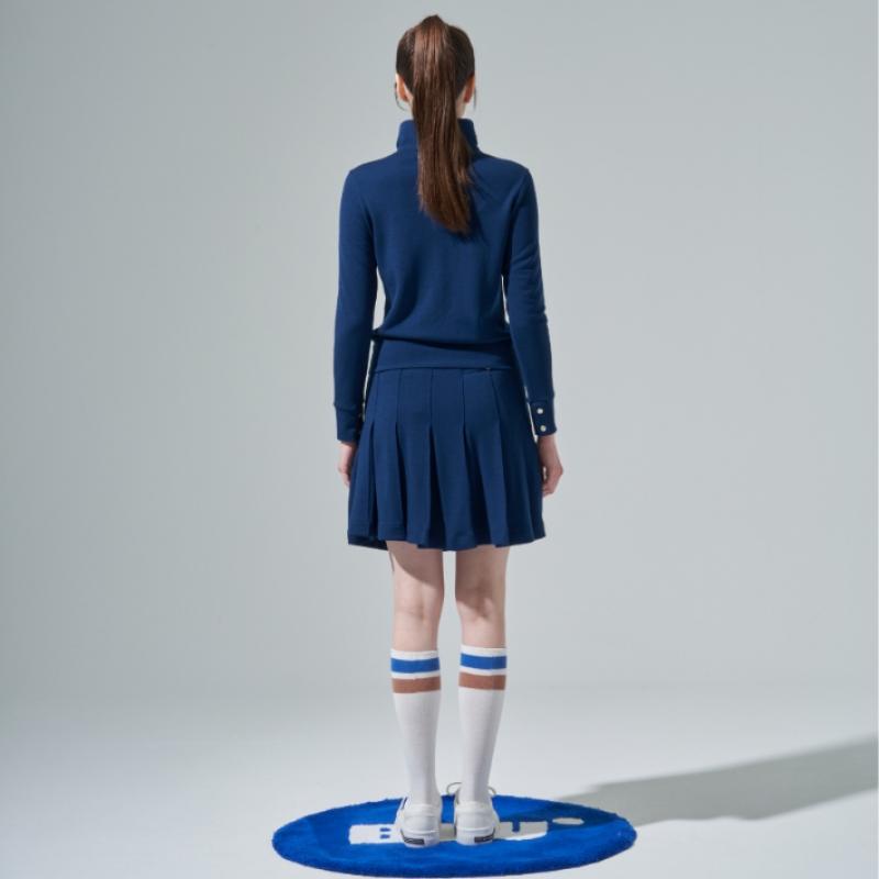 Blu Dot Wool Pleated Knit Skirt Bl