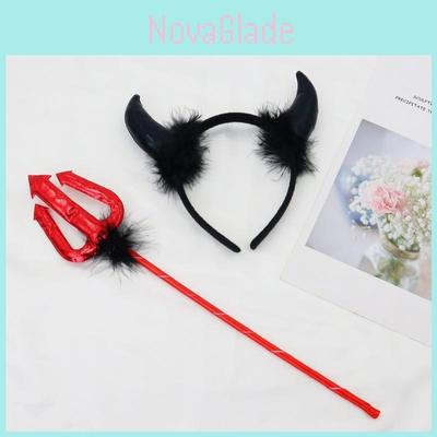 Księżniczka Halloween Koronkowe Diabelskie Kostium Opaska z Rogami Do Cosplay i na Imprezę