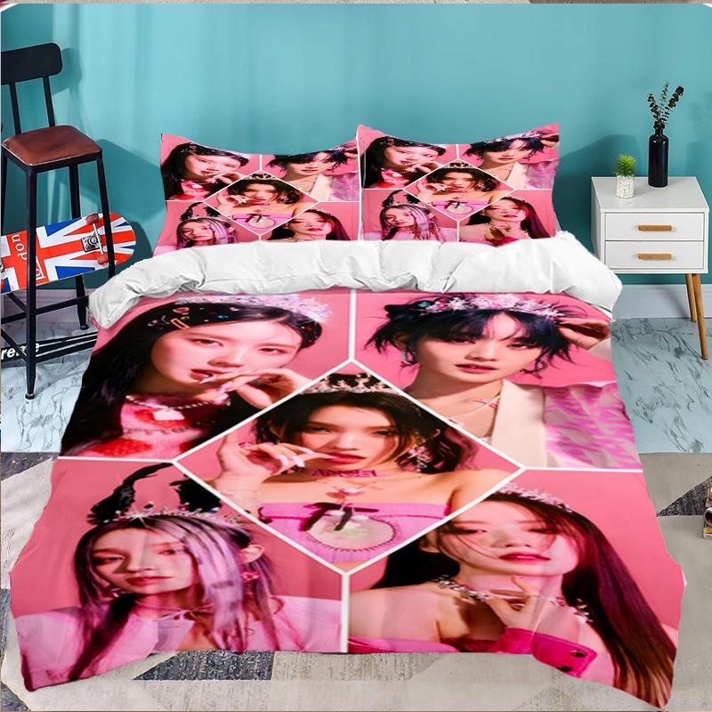 Kpop idle 3pcs Bedding Set,Including 1pc Duvet Cover And 2pcs Pillowcases Perfect Gift for Christmas,Ideal for Bedroom, Dormitory