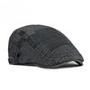 Vintage Washed Denim Beret for Men & Women Spring Summer British Style Flat Cap Casual Painter Forward Hat Adjustable Duckbill Cap