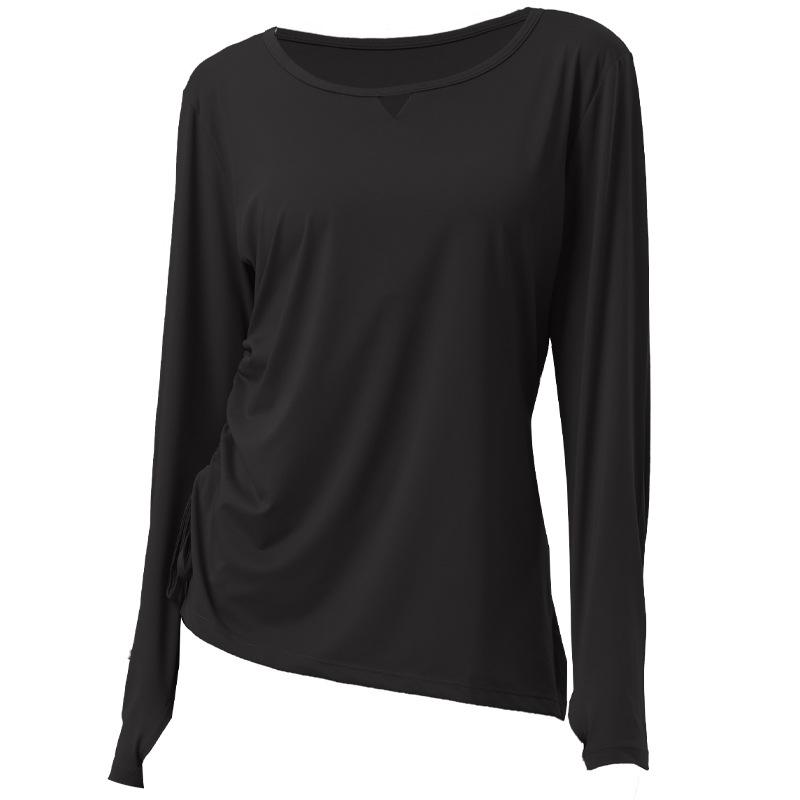 Women's Plus Size Long Sleeve Sports Top - Autumn Slimming, Breathable Yoga & Running T-shirt